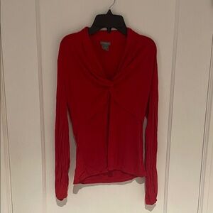 Ann Taylor Vibrant Red Long Sleeve Top